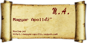 Magyar Apolló névjegykártya